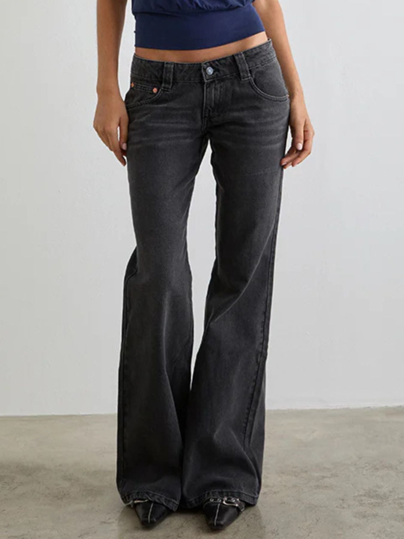 Low Rise Flare Leg Jeans