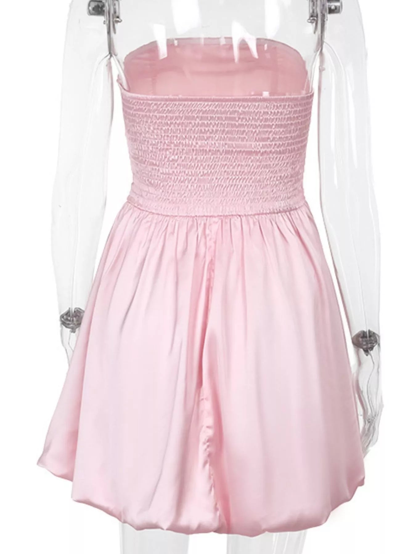Strapless Ruched Mini Bubble Dress