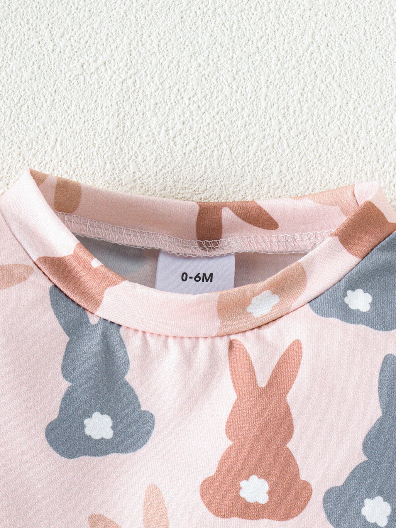 Children's Bunny Print Short Sleeve Top and Shorts Set