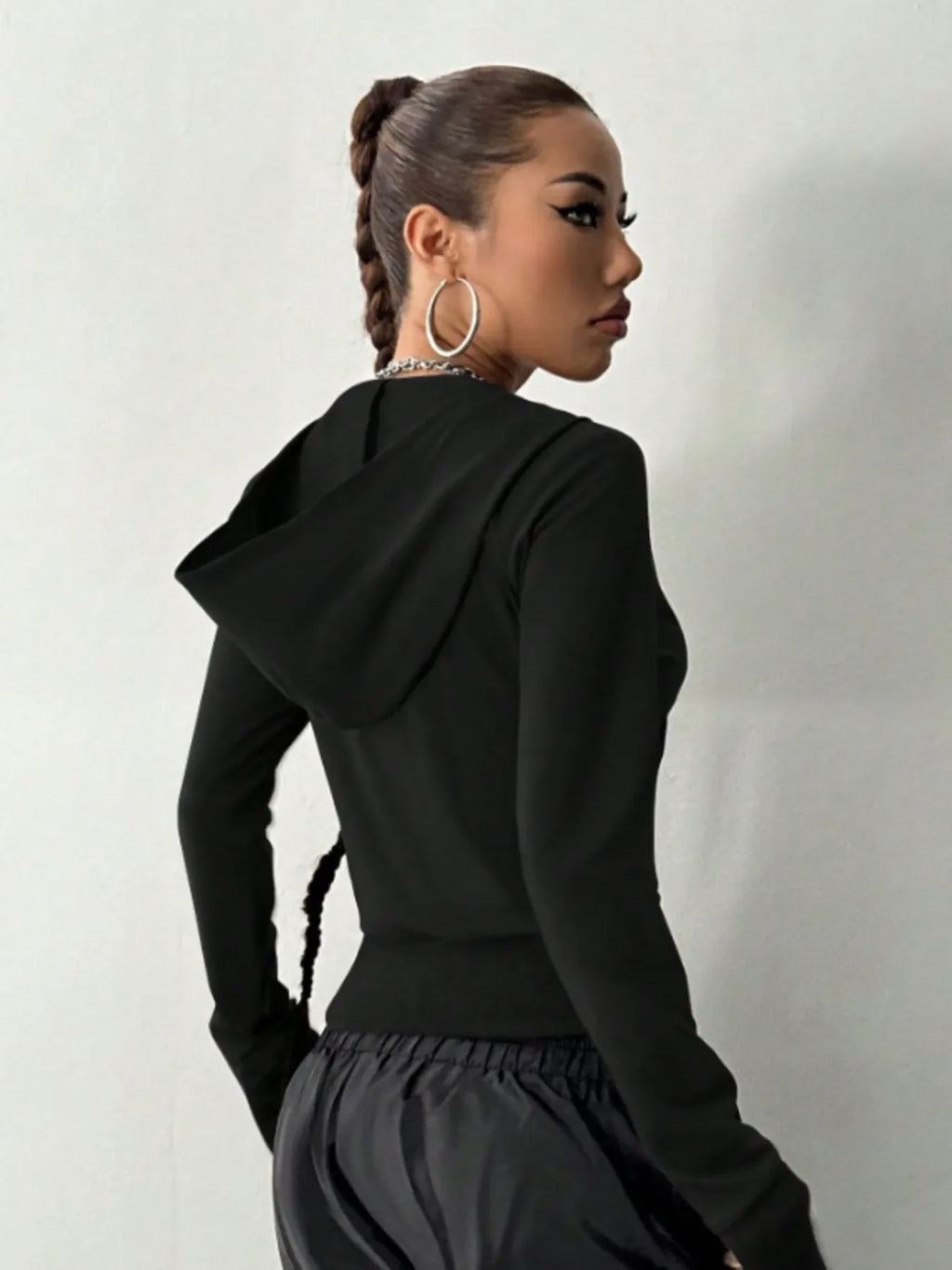 Zip-Up Long Sleeve Hoodie