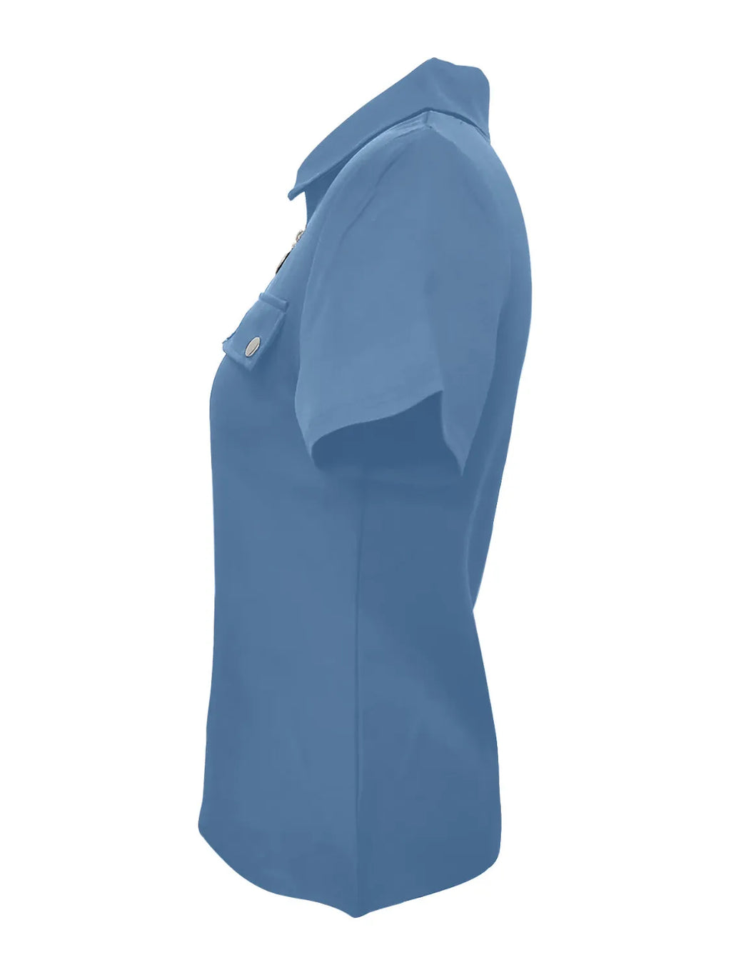 Zip Collar Short Sleeve Top