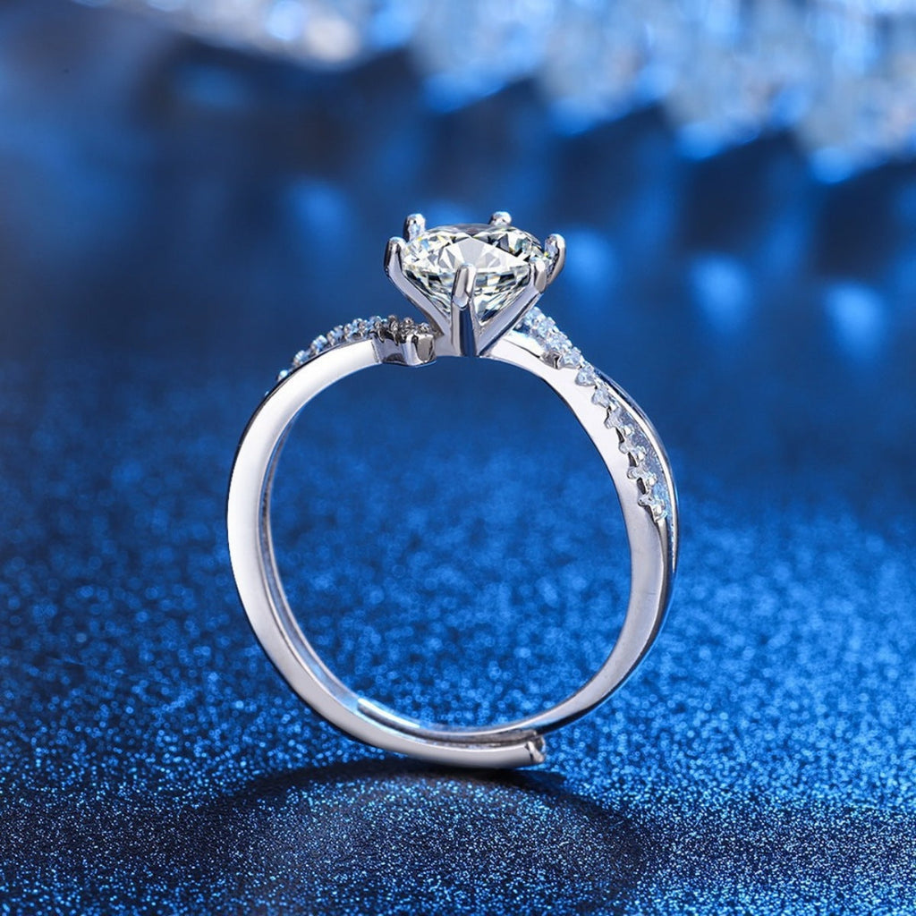 1 Carat Moissanite 925 Sterling Silver Ring
