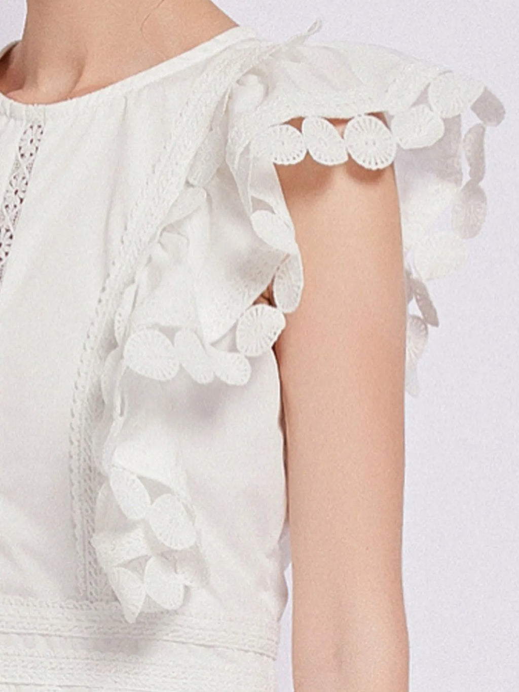 Sleeveless Ruffled Tiered Dress with Embroidered Trim