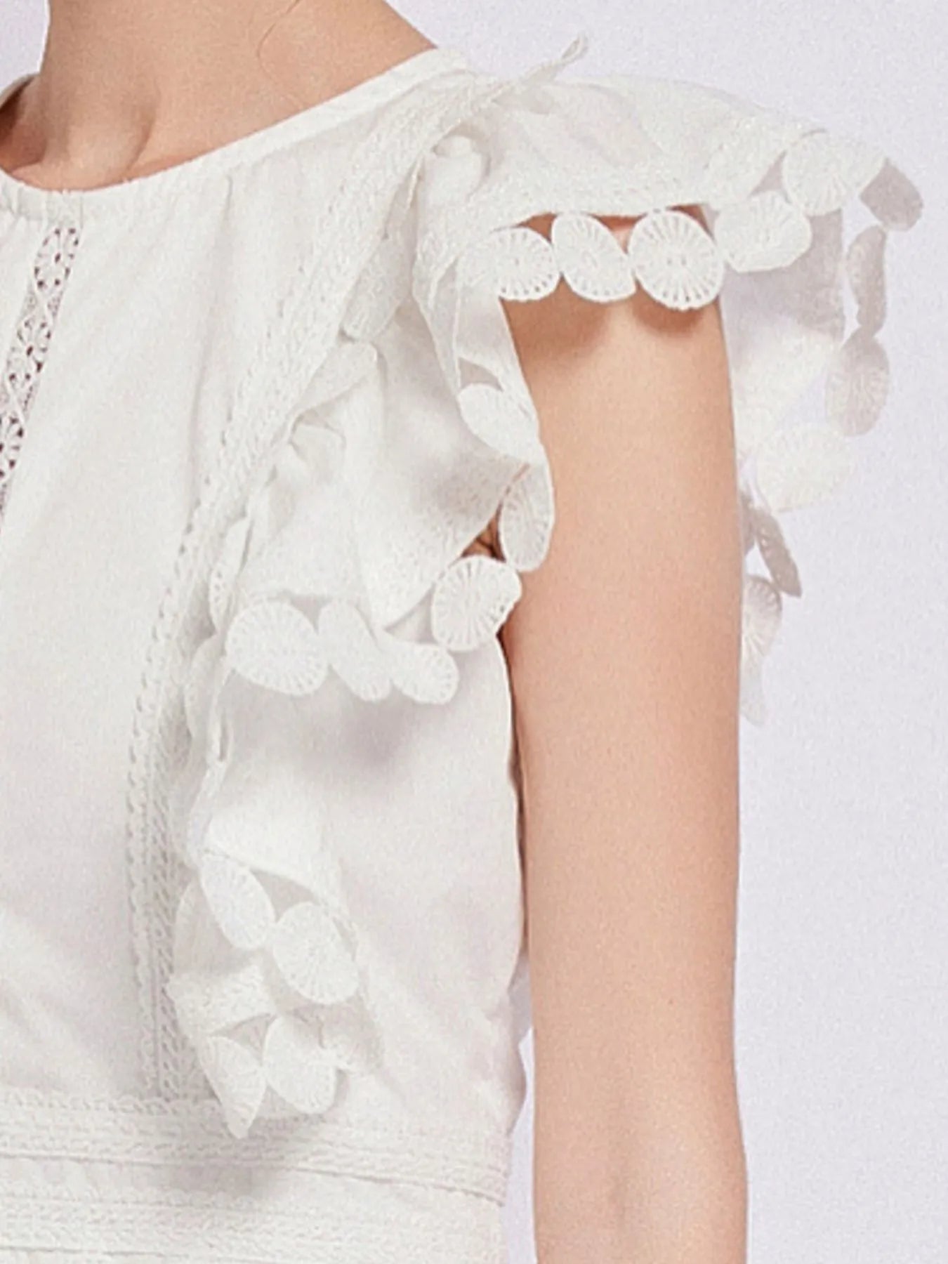 Sleeveless Ruffled Tiered Dress with Embroidered Trim