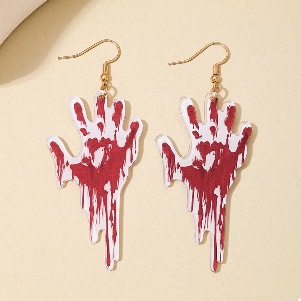 Halloween Bloody Hand Dangle Earrings