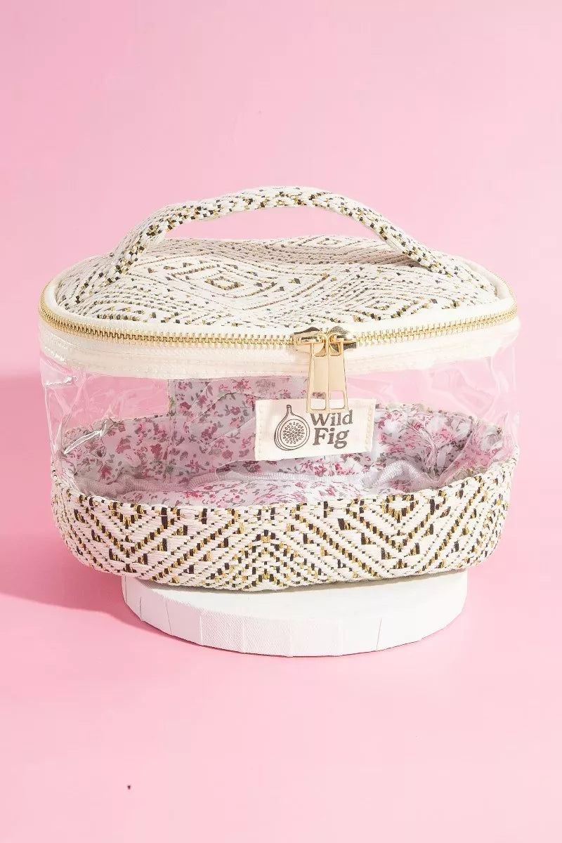 Fame Transparent Clear Top Handle Makeup Case Cosmetic Bag