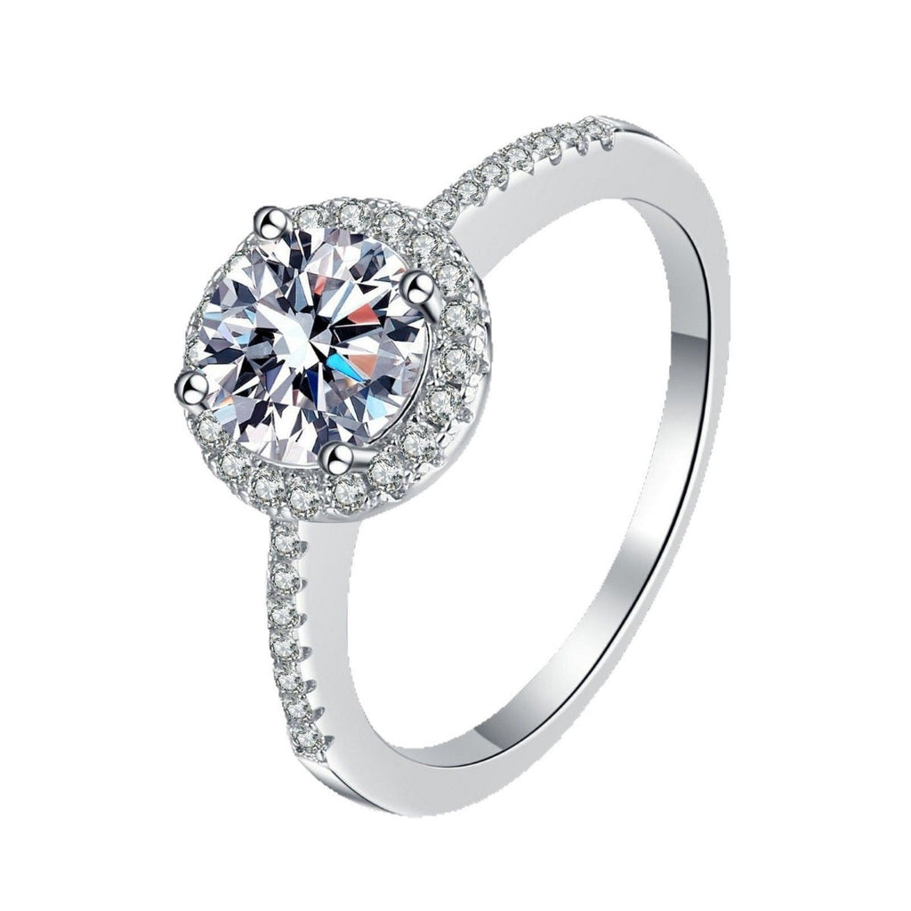 1 Carat Moissanite 925 Sterling Silver Ring
