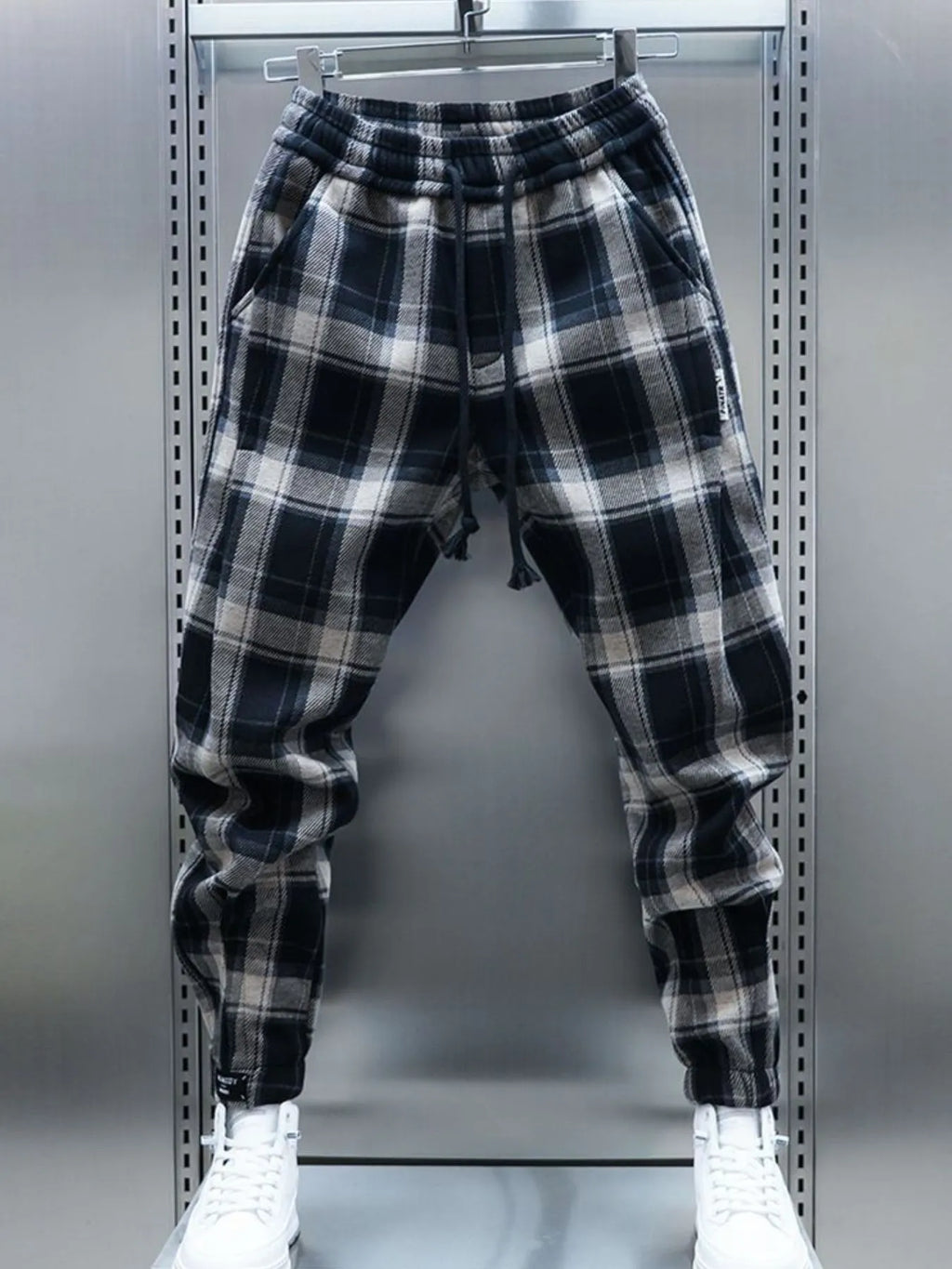 Men's Plus Size Plaid Drawstring Joggers