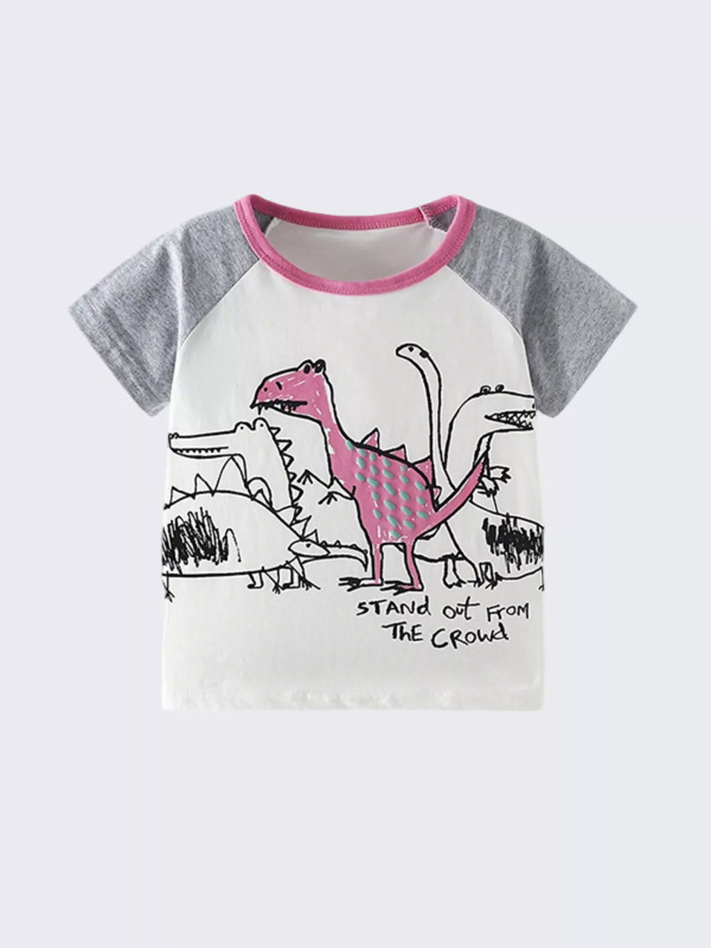 Children's Dinosaur Print Raglan Sleeve T-Shirt