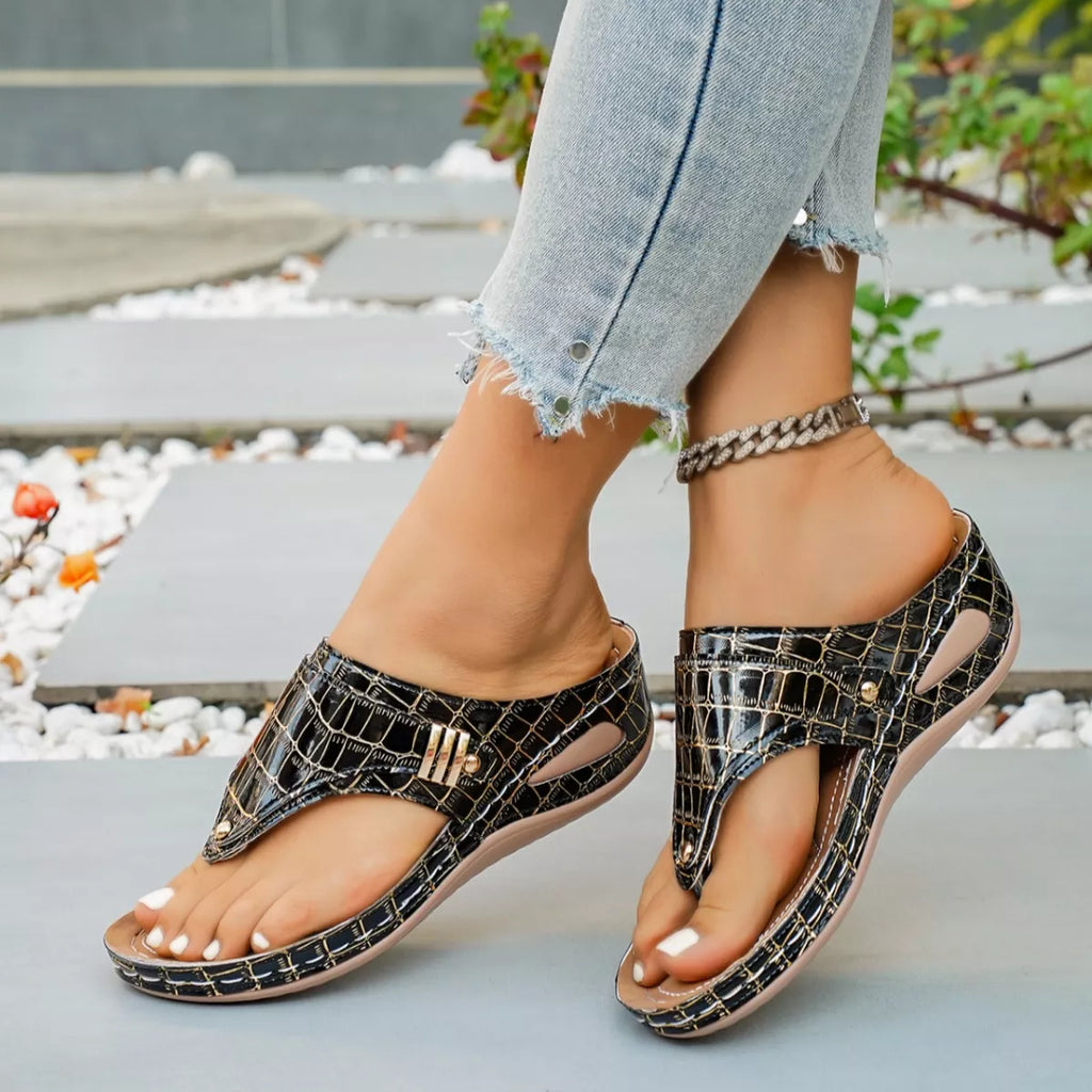 Toe Post Wedge Sandals