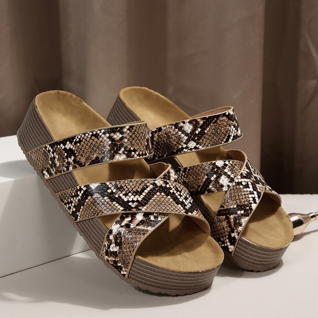 Braided Strap Platform Sandals