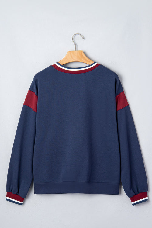 ATHLETIC DIVISION Colorblock Long Sleeve Graphic Sweatshirt