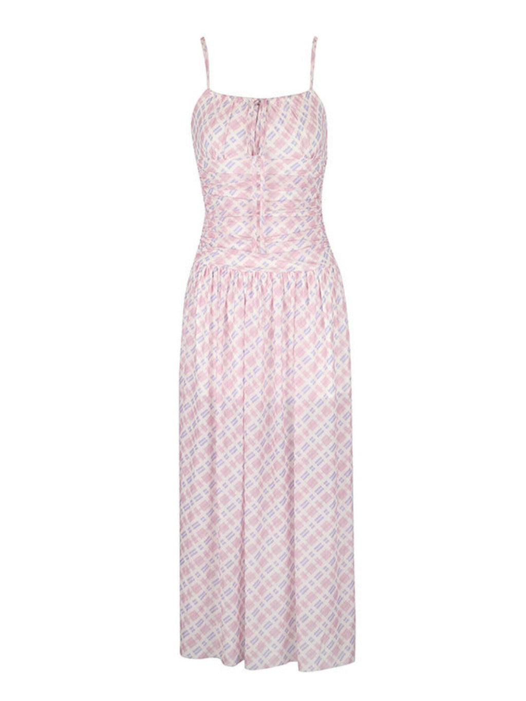 Plaid Spaghetti Strap Maxi Dress