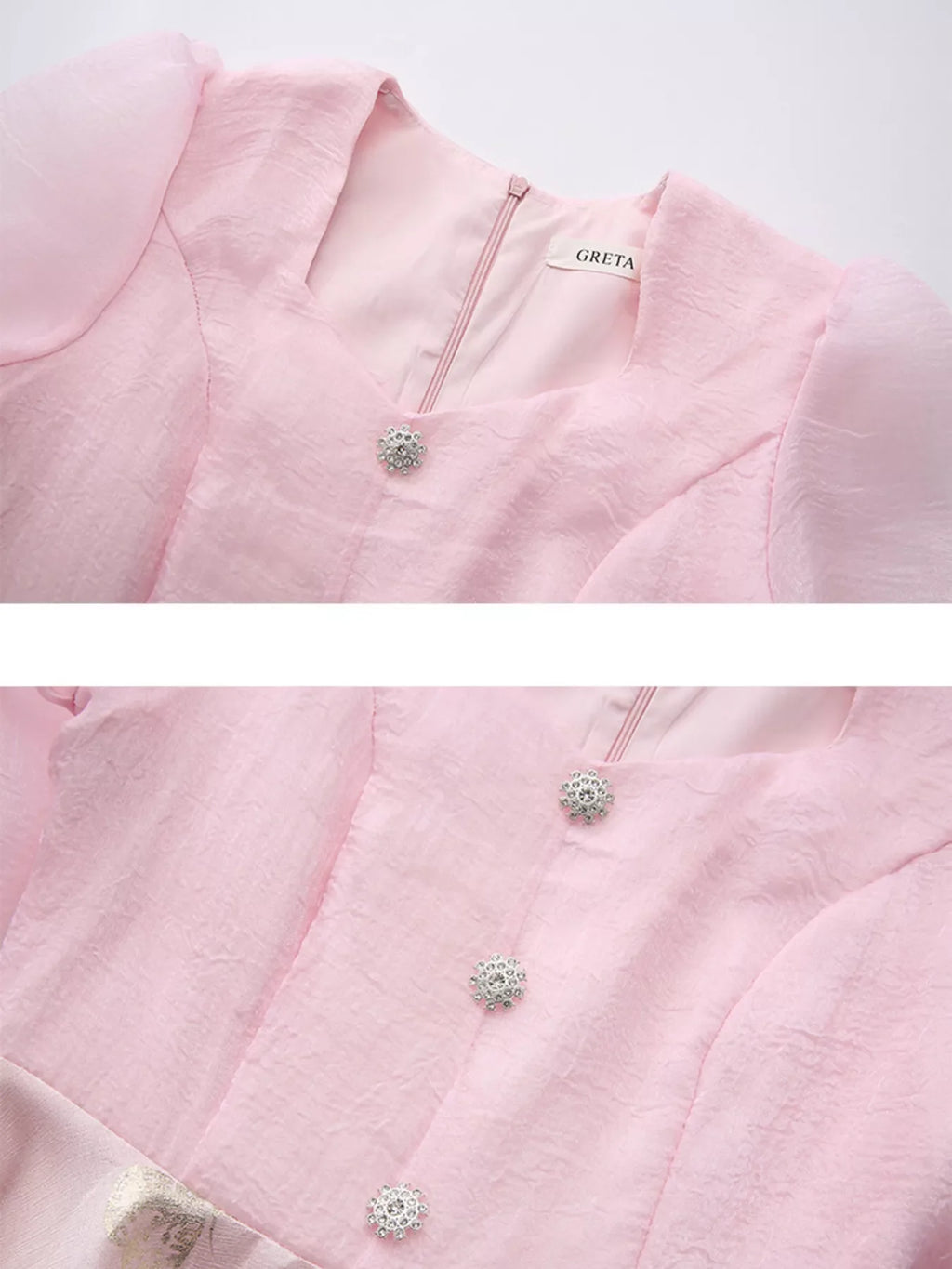 Butterfly Print Puff Sleeve Dress