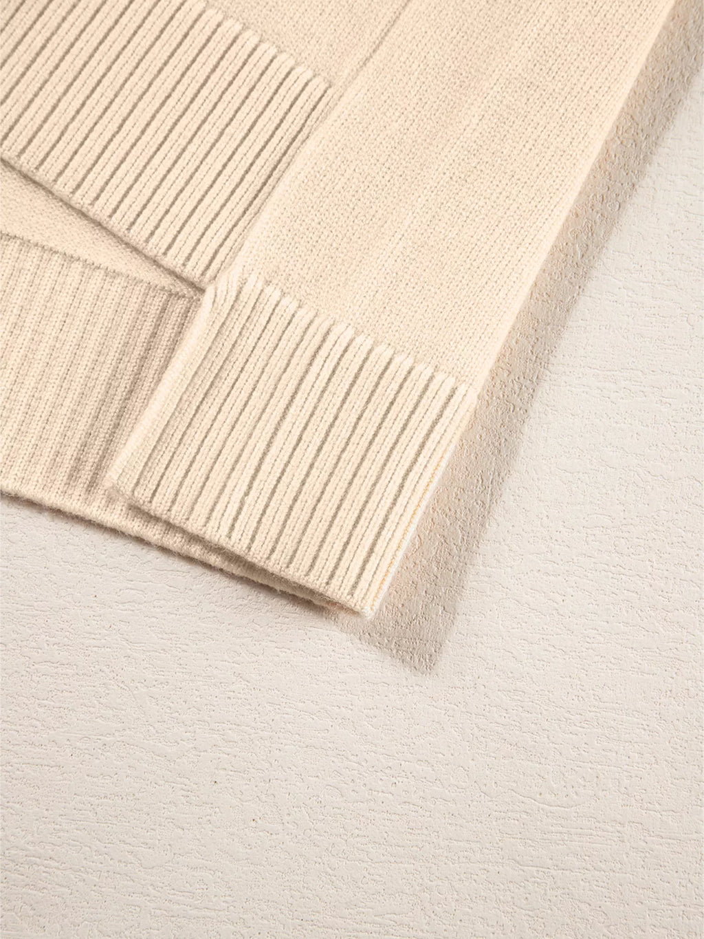 Front Center Seam Drop Shoulder Solid Sweater