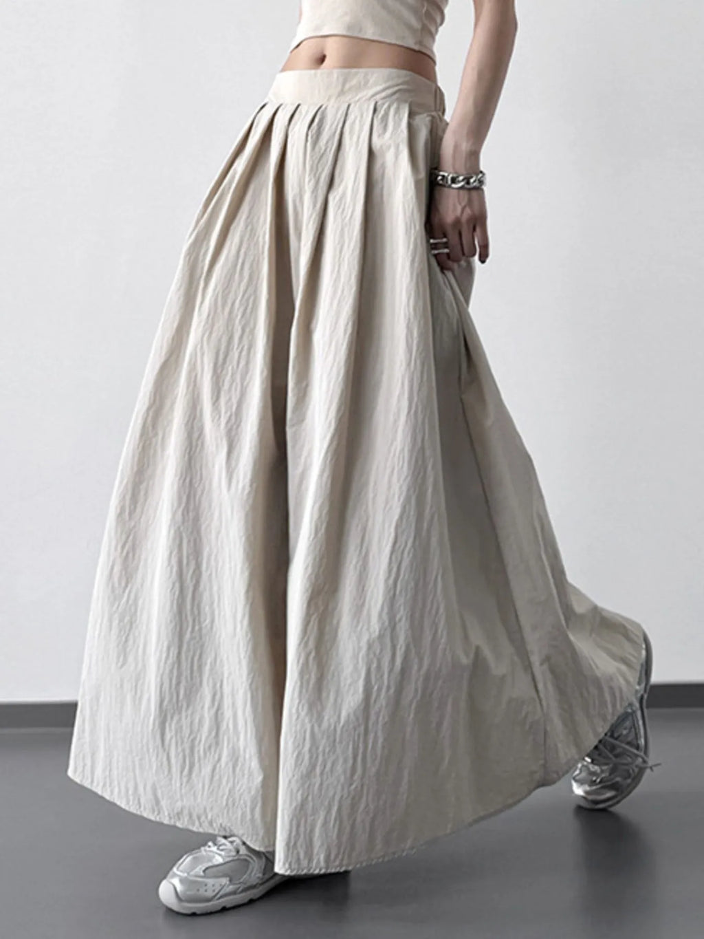 Pleated Maxi Skirt