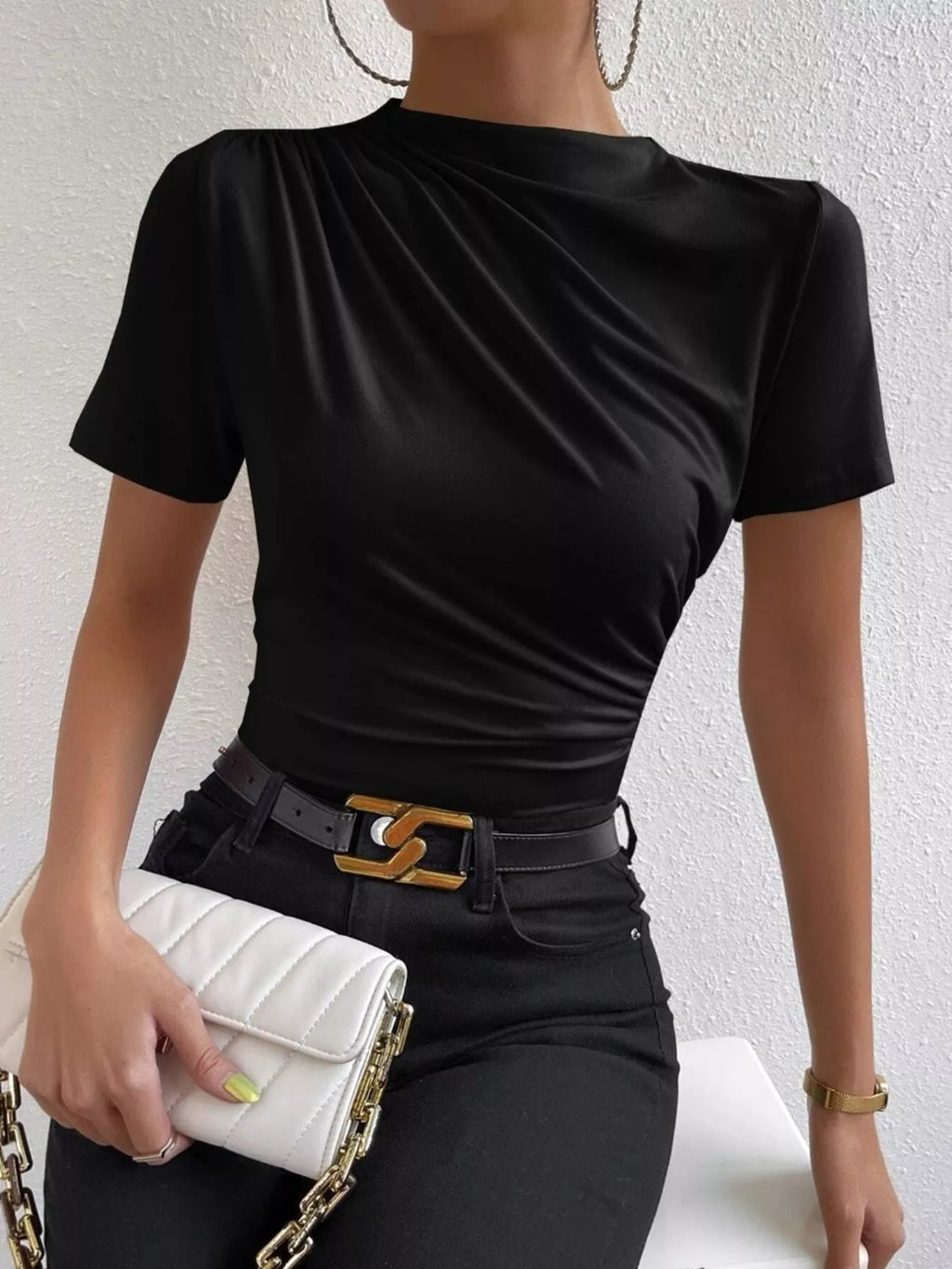 Ruched Short Sleeve T-Shirt