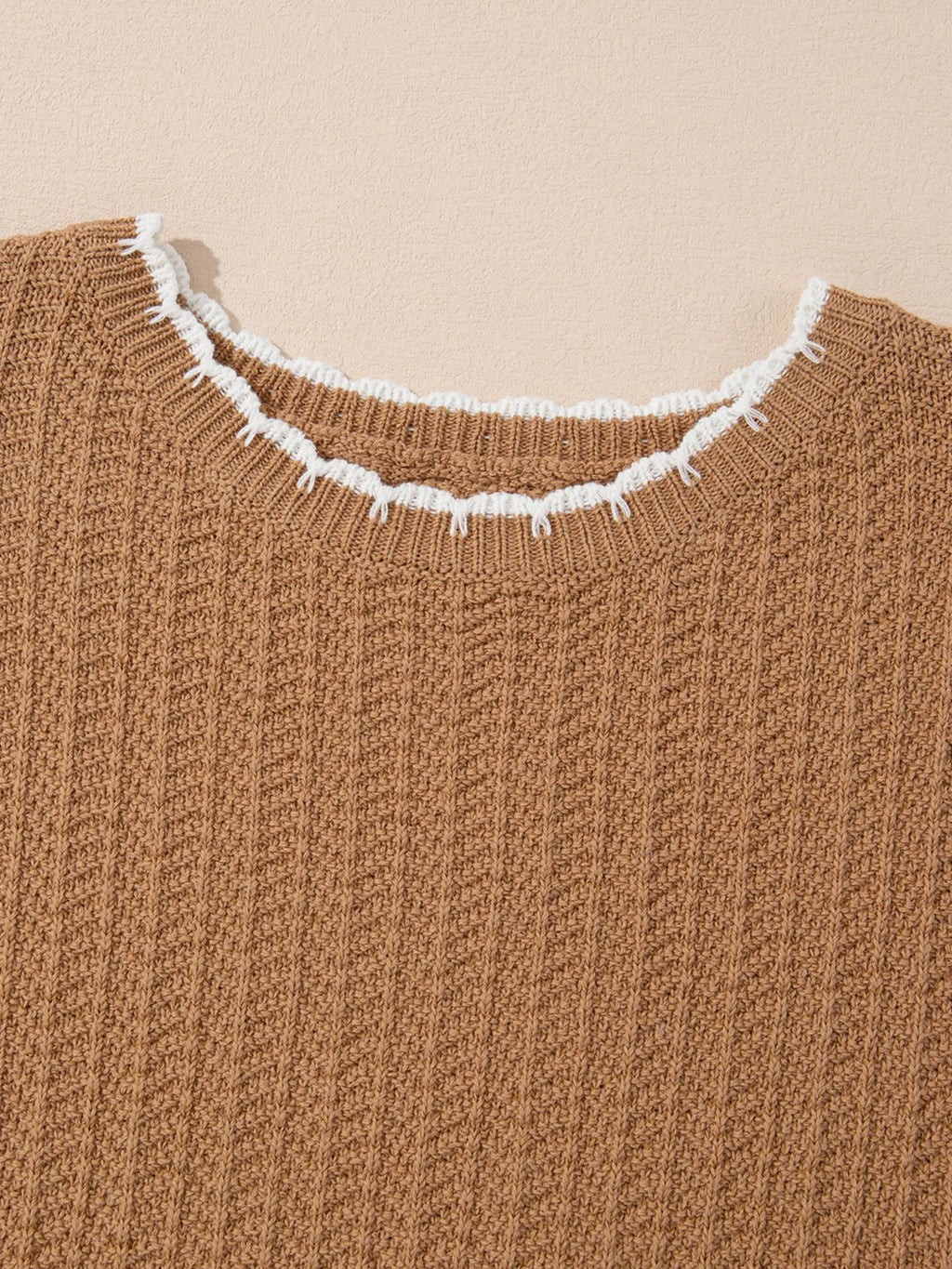 Contrast Trim Boxy Fit Sweater Vest