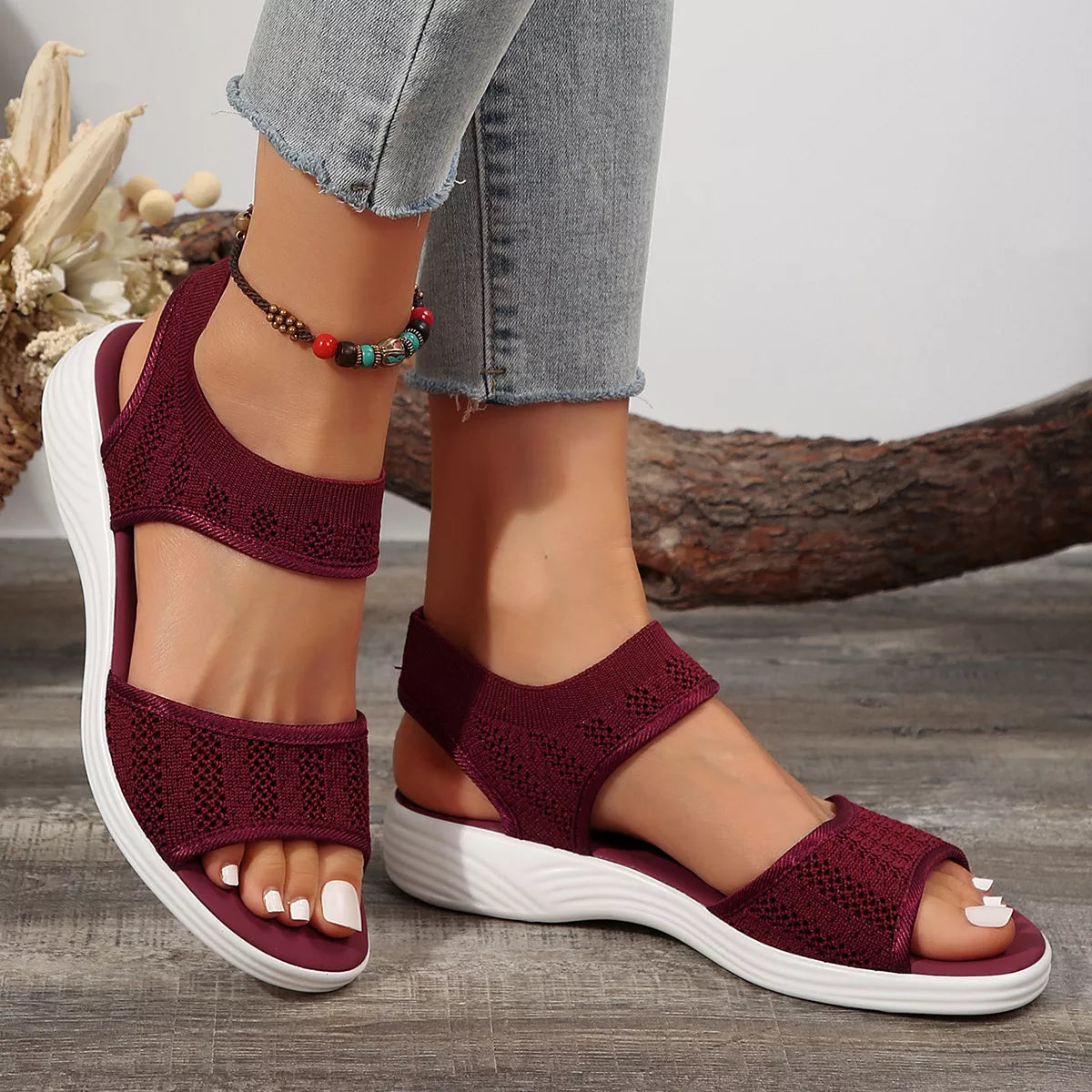 Open Toe Mesh Sandals