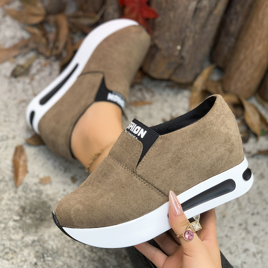 Round Toe Platform Slip-Ons