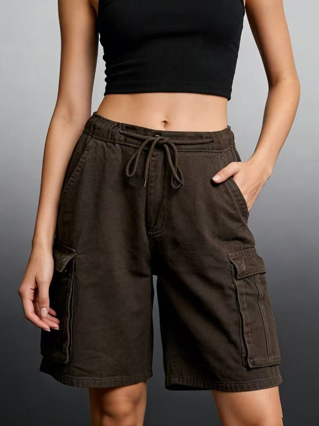 Cargo Shorts with Drawstring