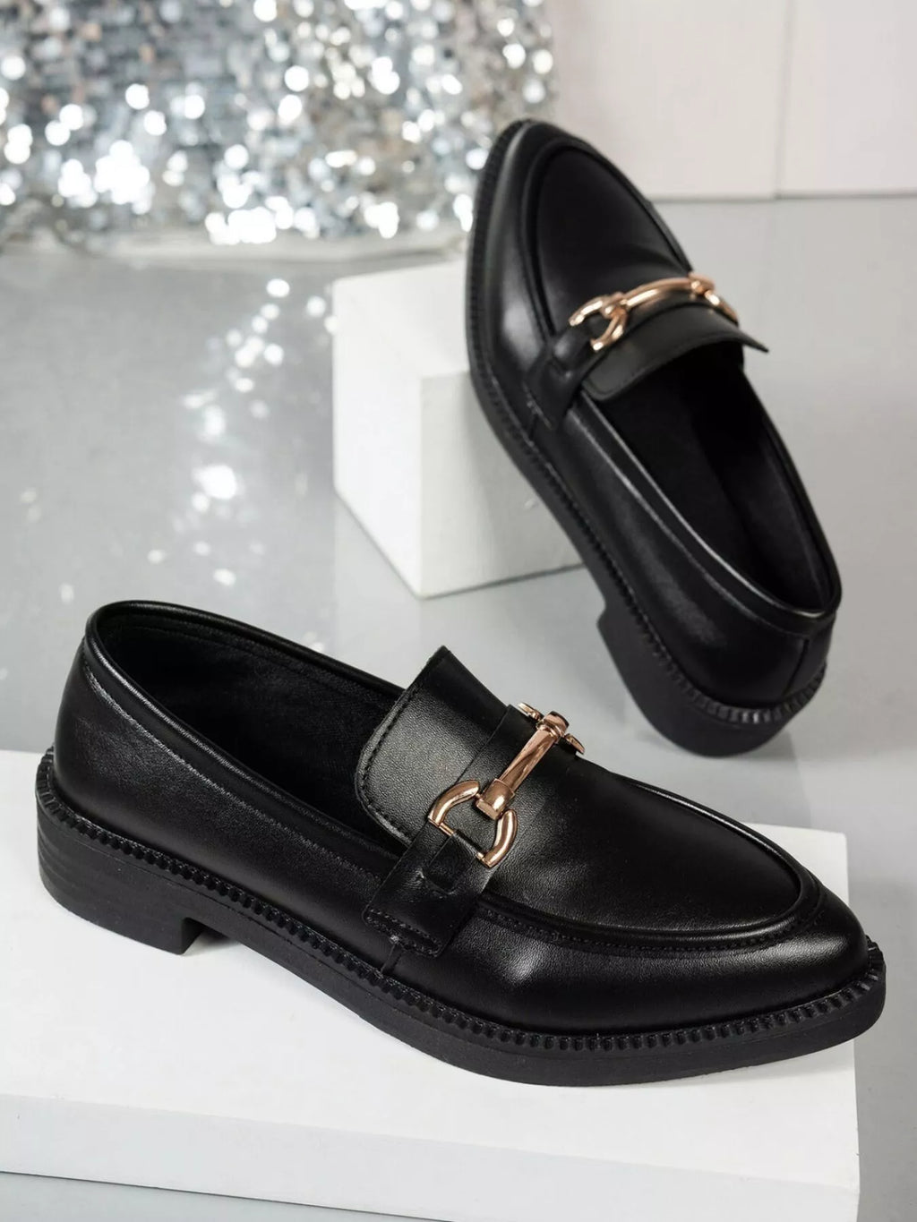 Point Toe Block Heels Loafers