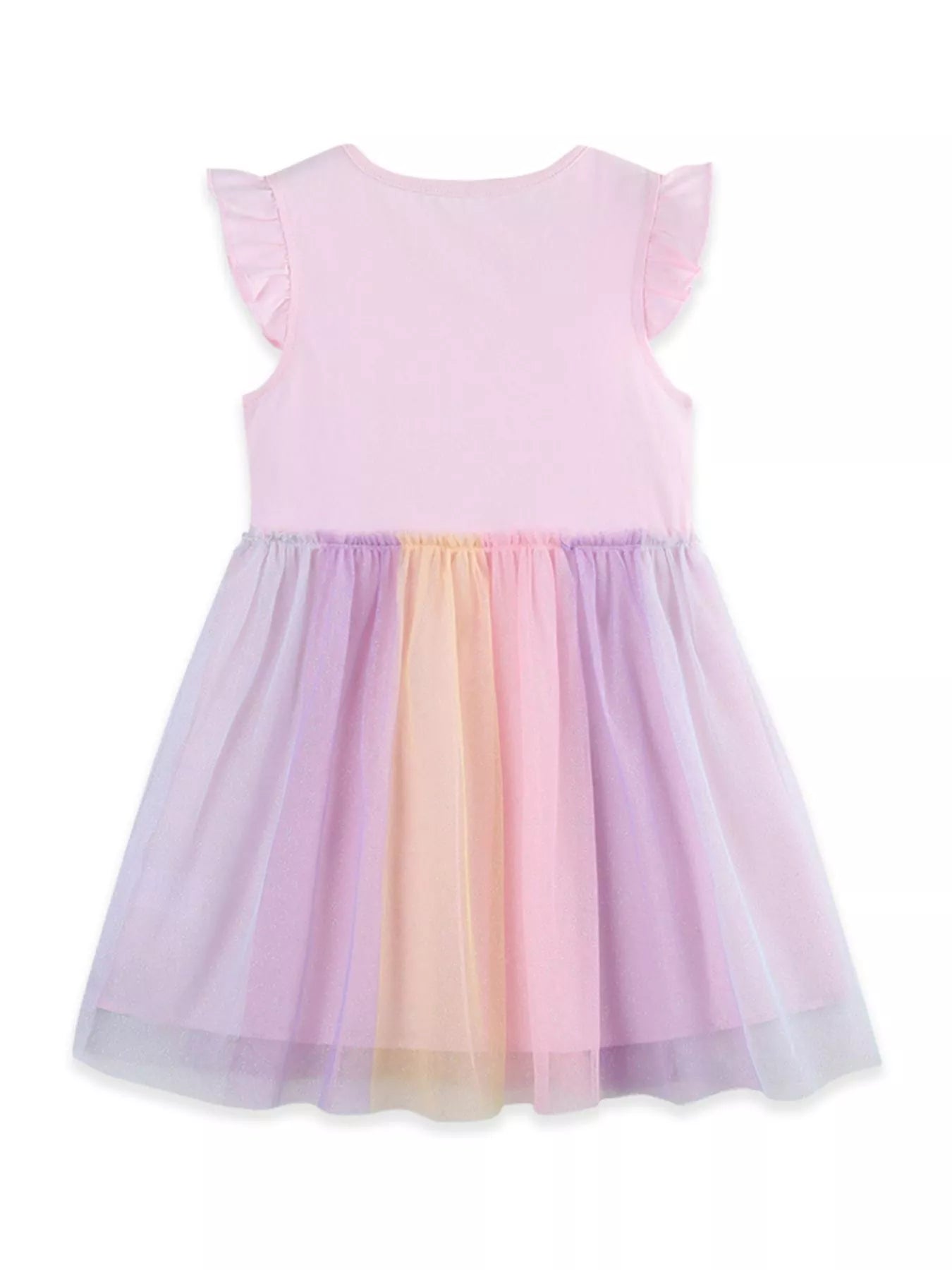 Children's Unicorn Graphic Rainbow Tulle Dress