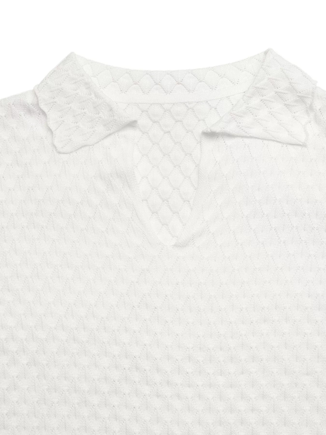 Textured Short Sleeve Knit Top