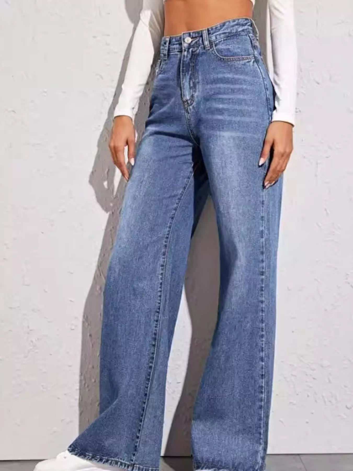 High-Waisted Wide Leg Jeans