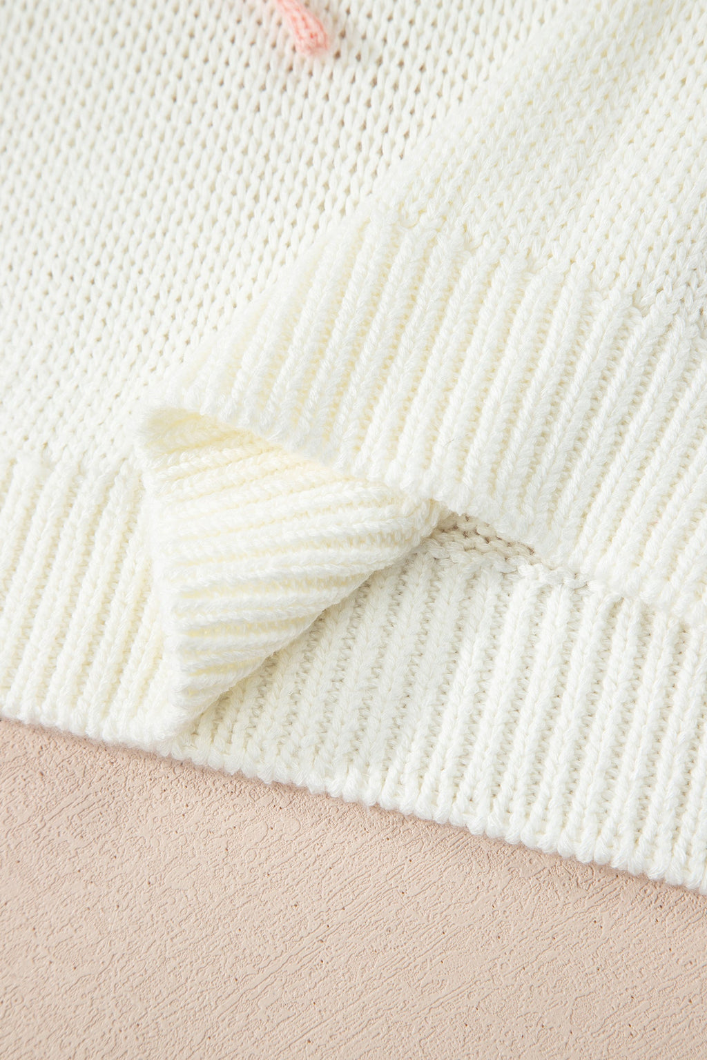 Contrast Bow Tie Short Sleeve Knit Sweater