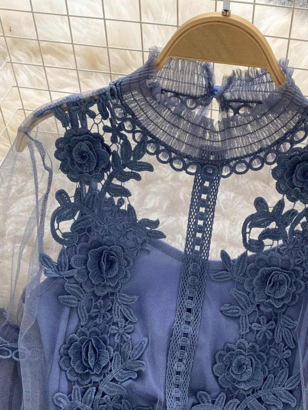 Floral Lace Blouse & Cami Set