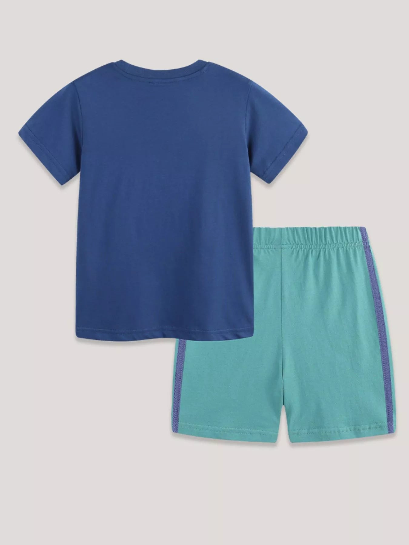 Children's Graphic Round Neck Tee and Shorts Set