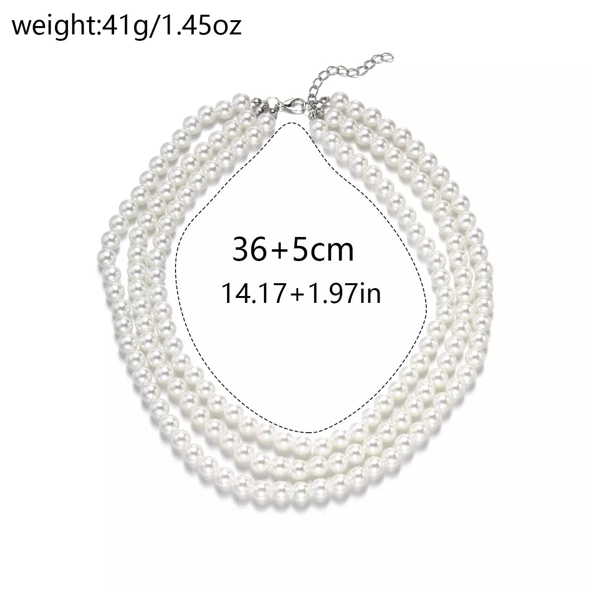 Three-Layered Pearl Necklace