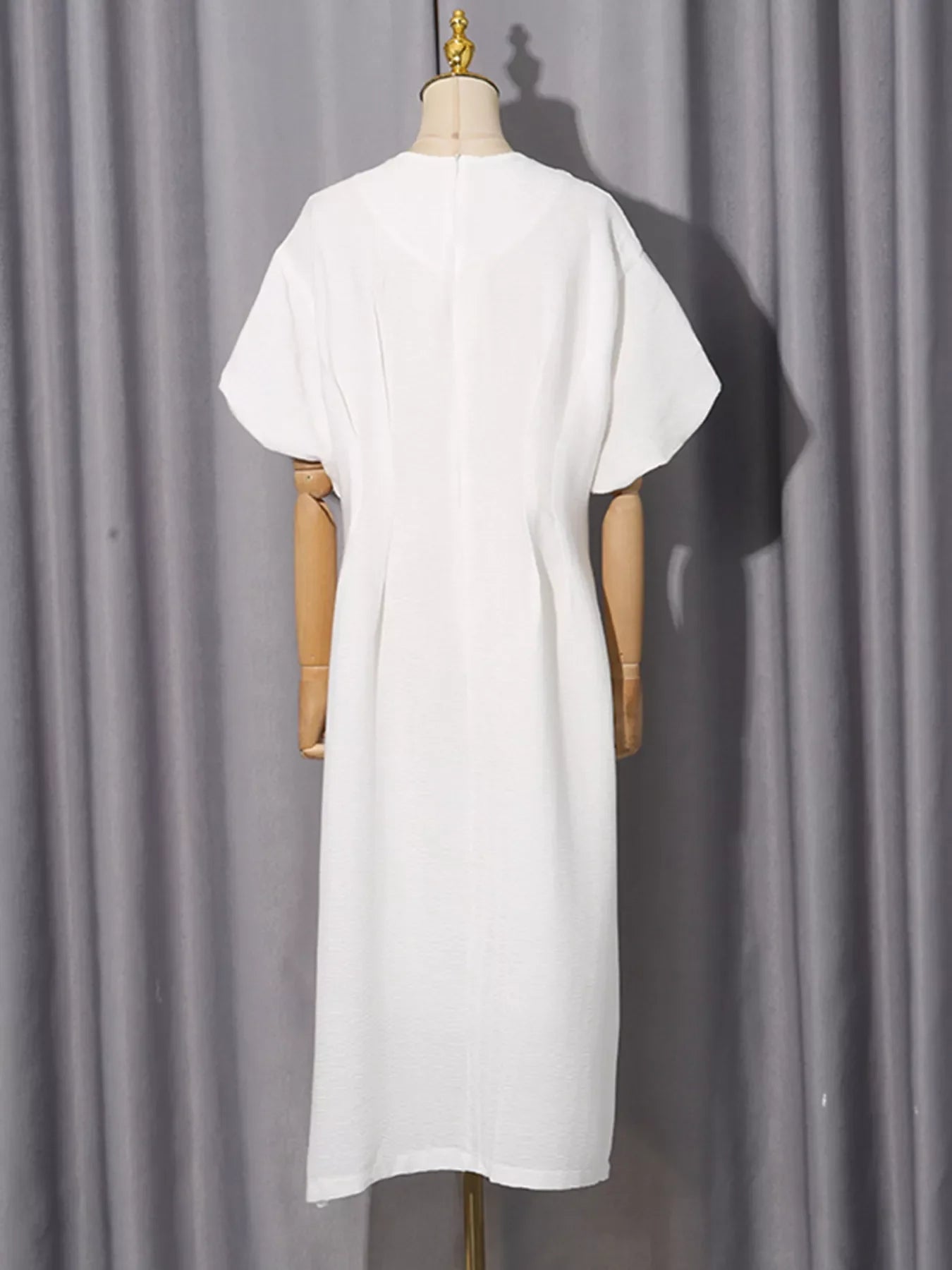 Embellished Puff Sleeve Midi Dress
