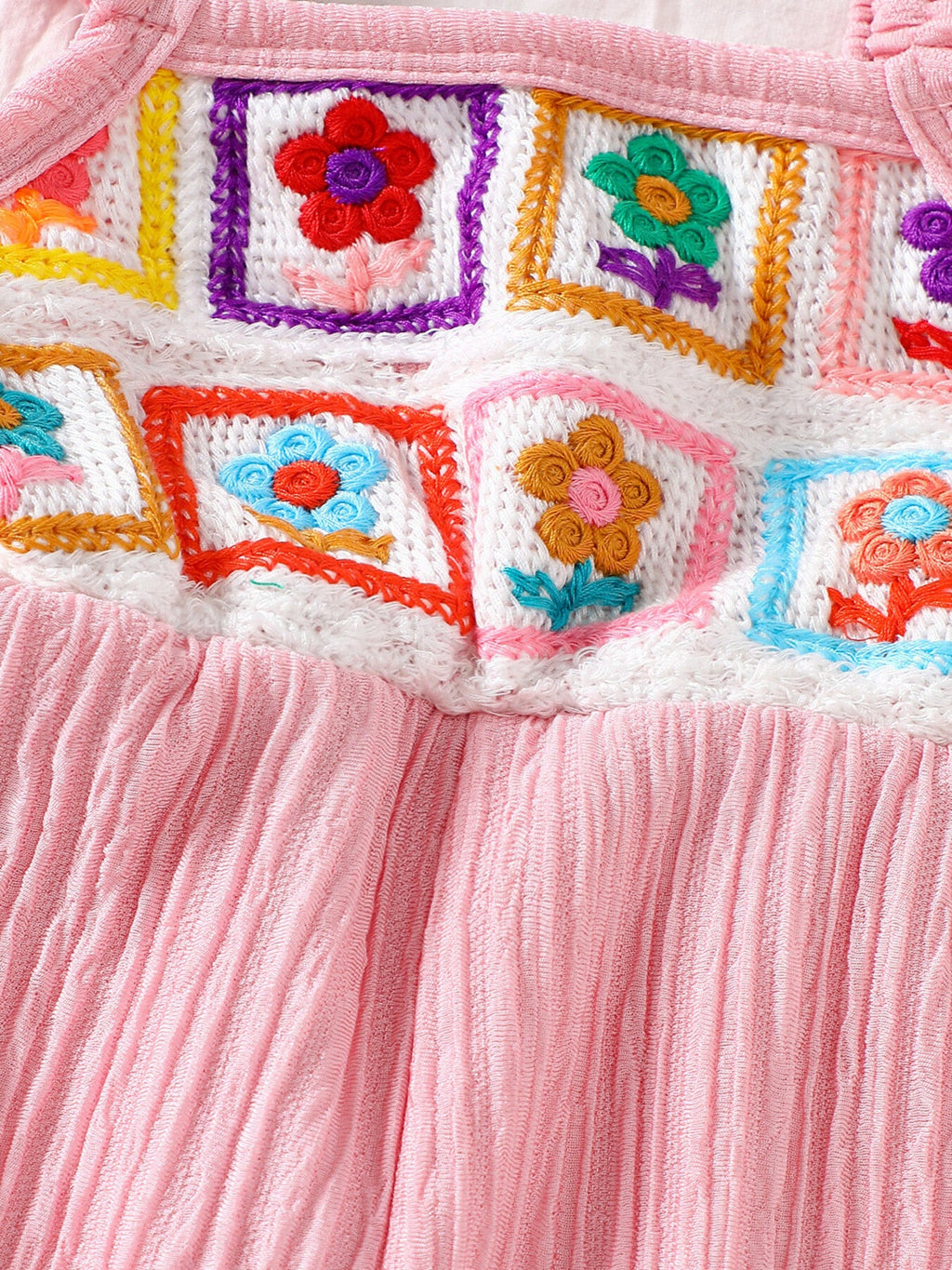 Children's Crochet Ruffle Trim Jumpsuit