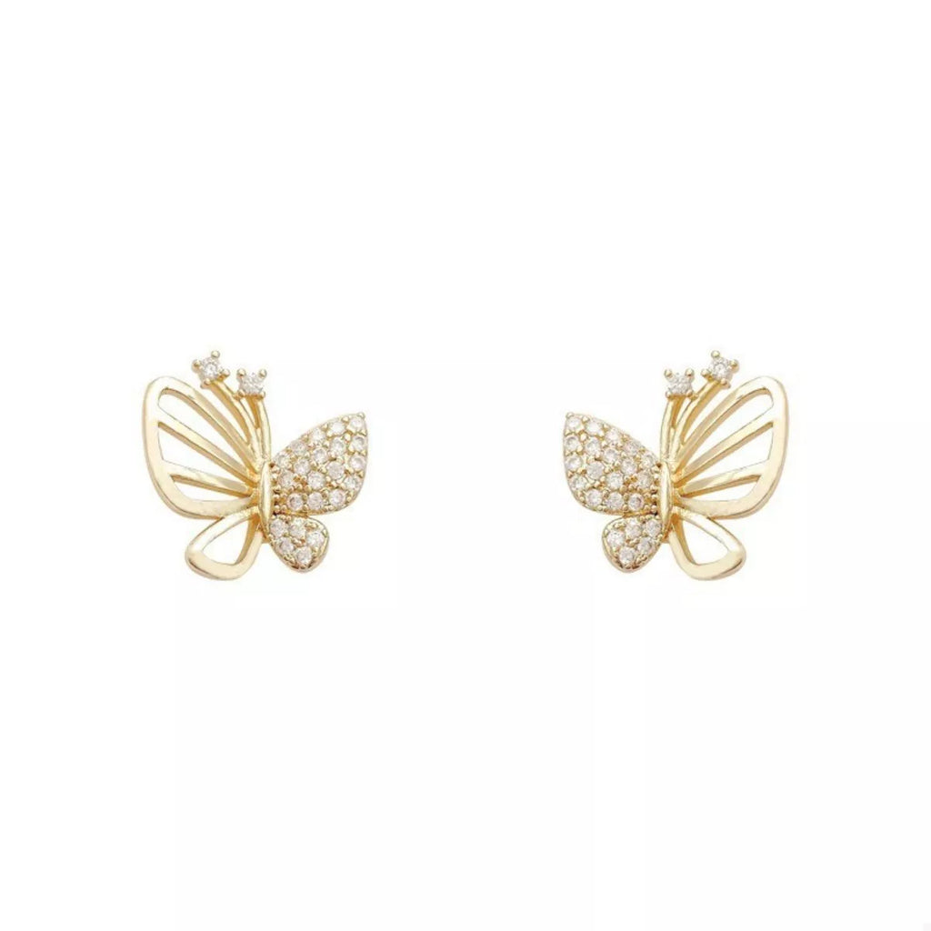 18K Gold-Plated Butterfly Stud Earrings