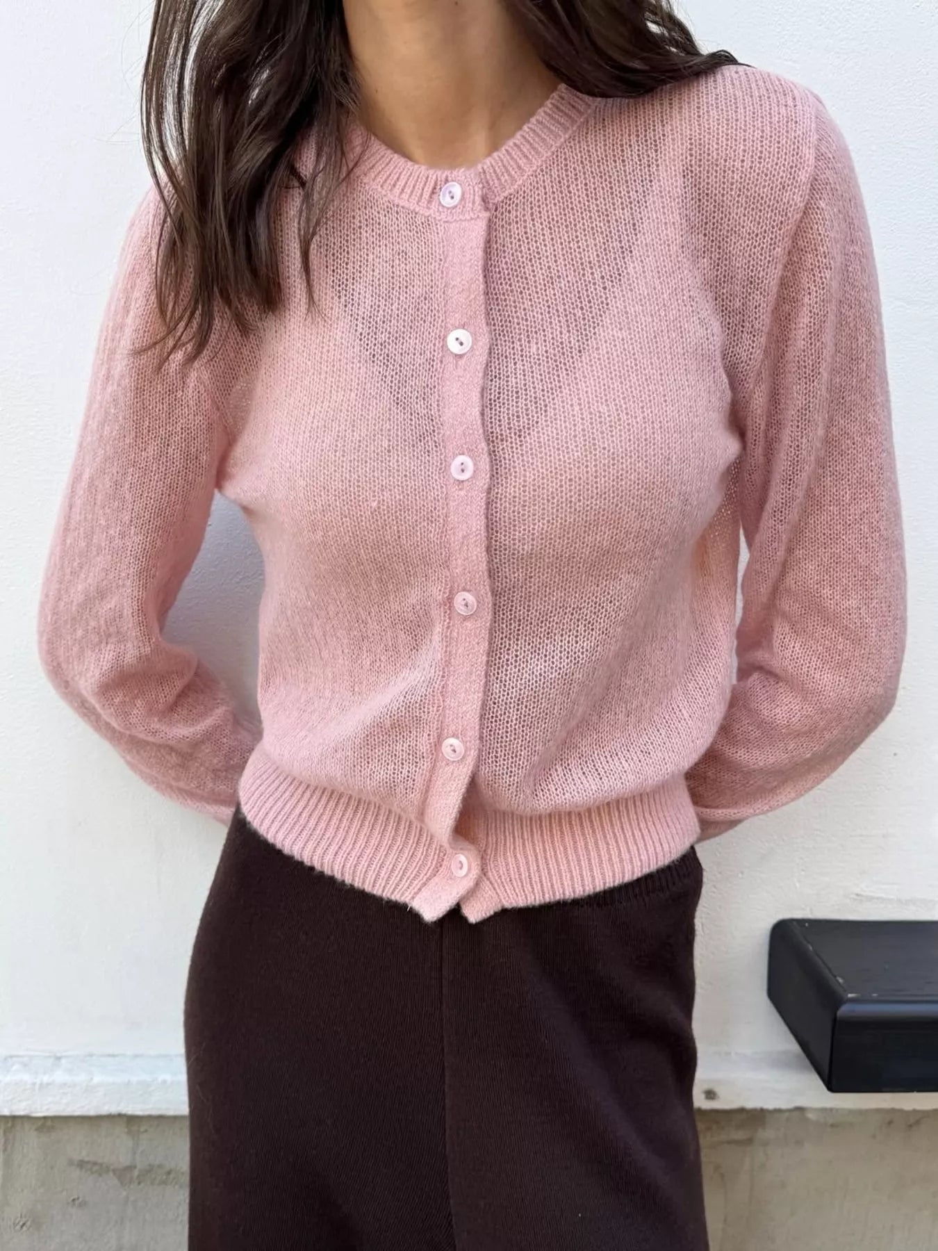 Button Up Long Sleeve Cardigan