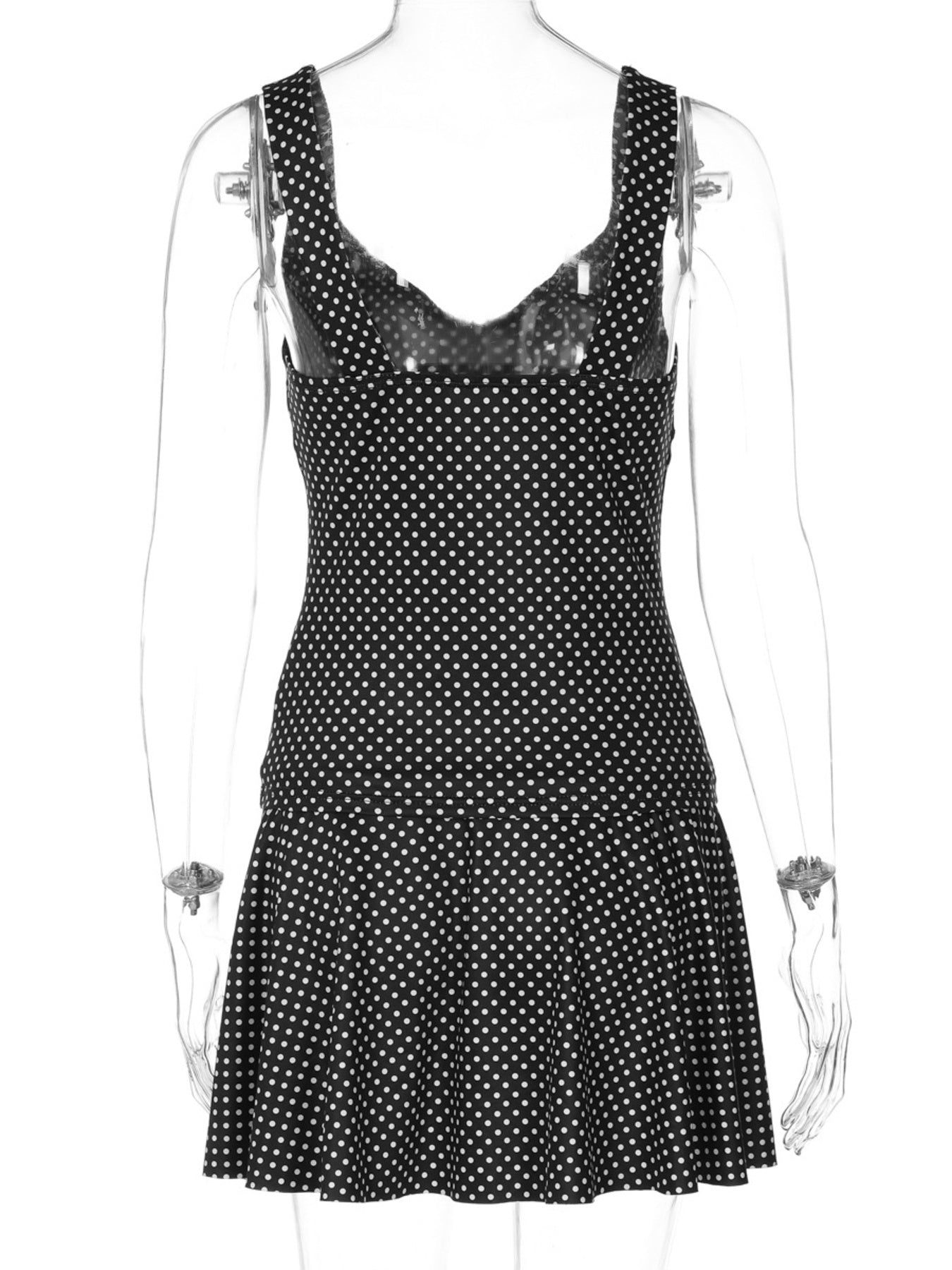 Polka Dot Print Crop Top and Skirt Set