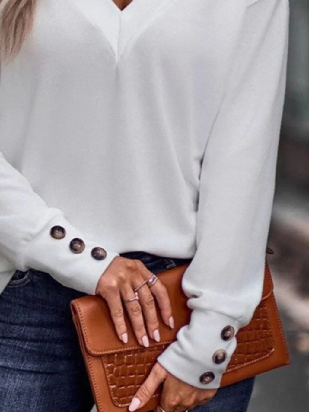 V-Neck Long Sleeve T-Shirt