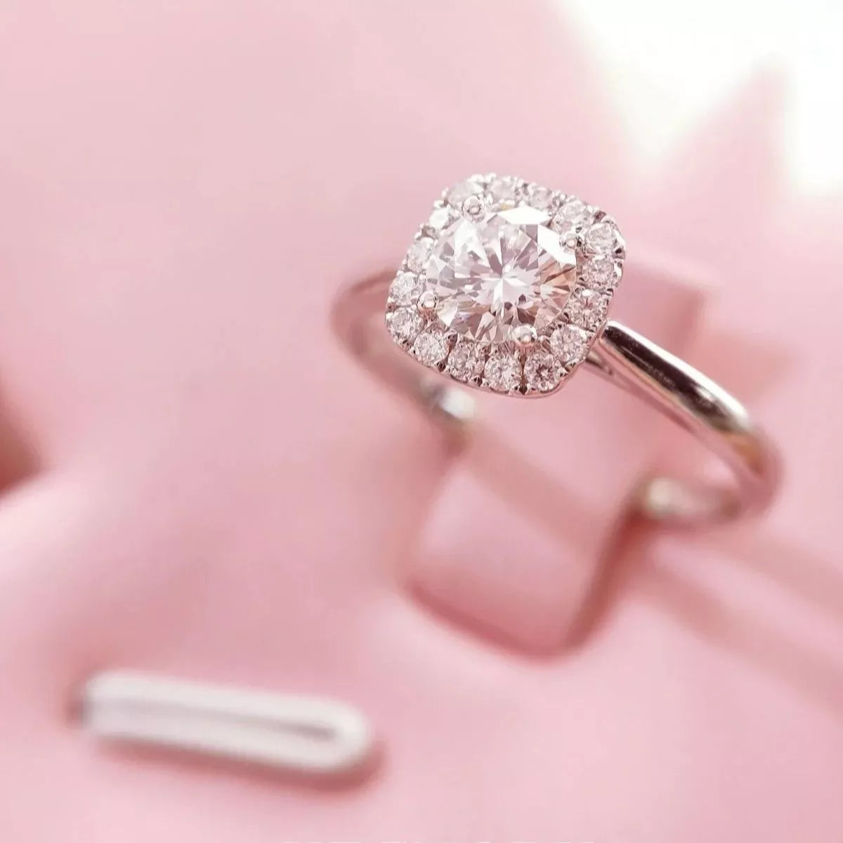 1 Carat 925 Sterling Silver Moissanite Square Ring