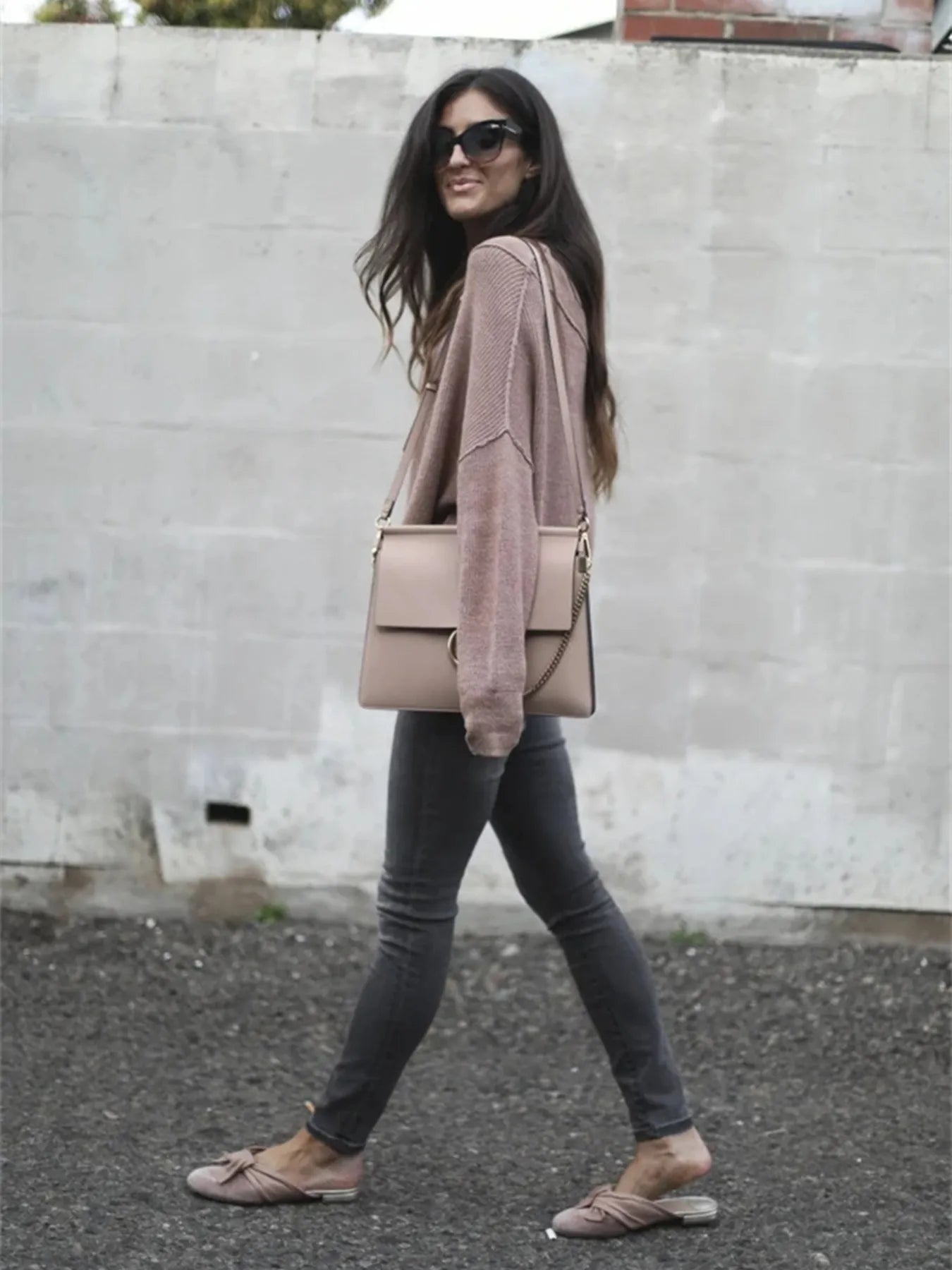 Ribbed Relaxed Fit Long Sleeve Sweater