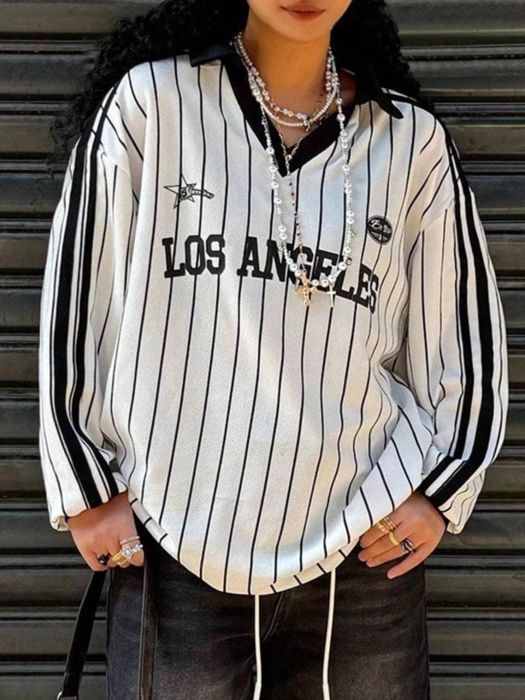 Los Angeles Striped Long Sleeve Top