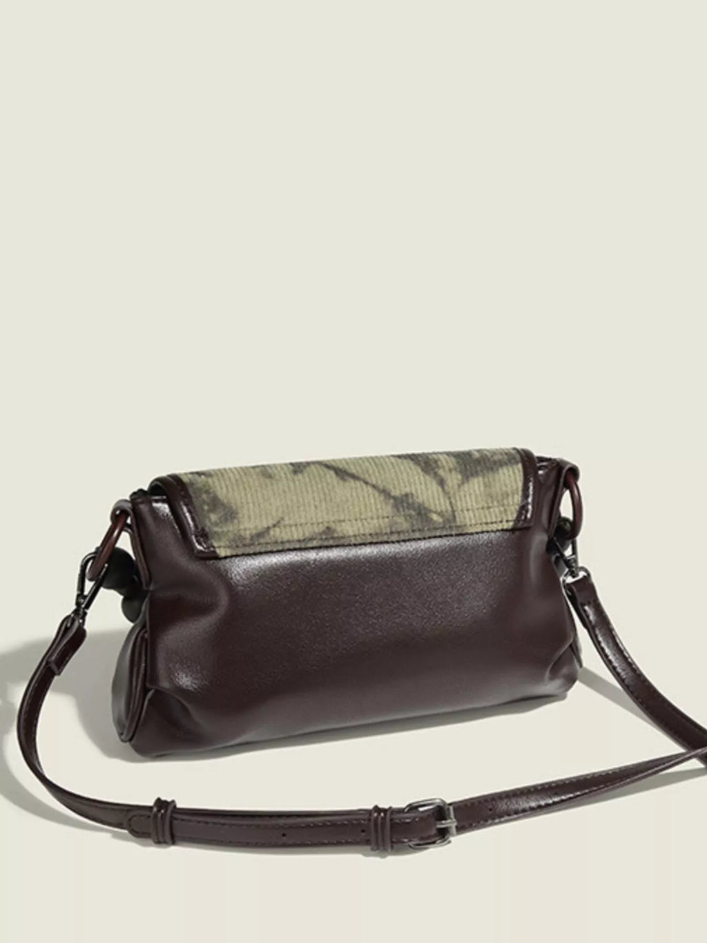 Beaded Handle Flap Shoulder Bag