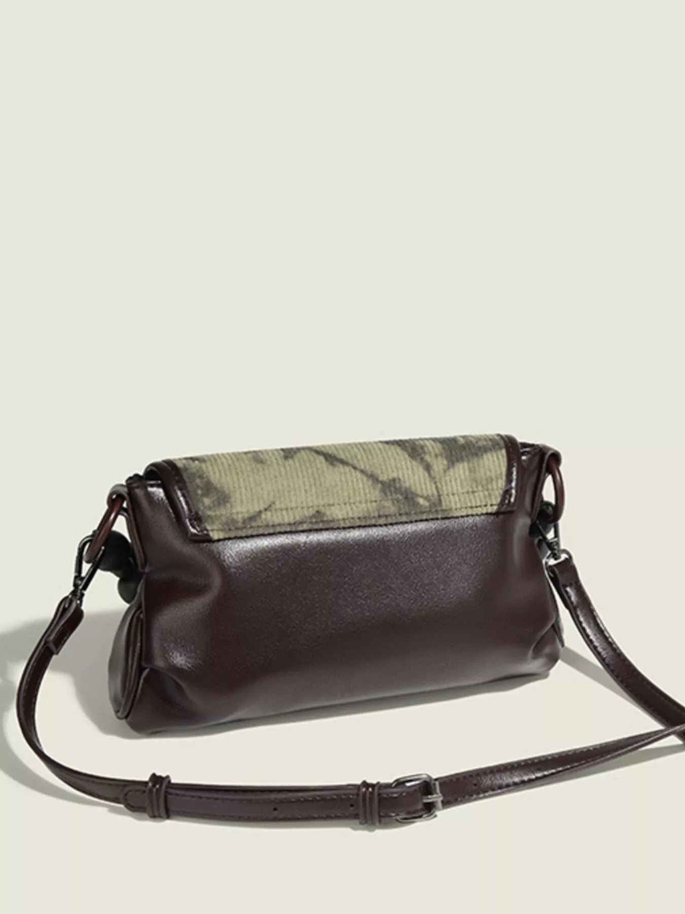 Beaded Handle Flap Shoulder Bag