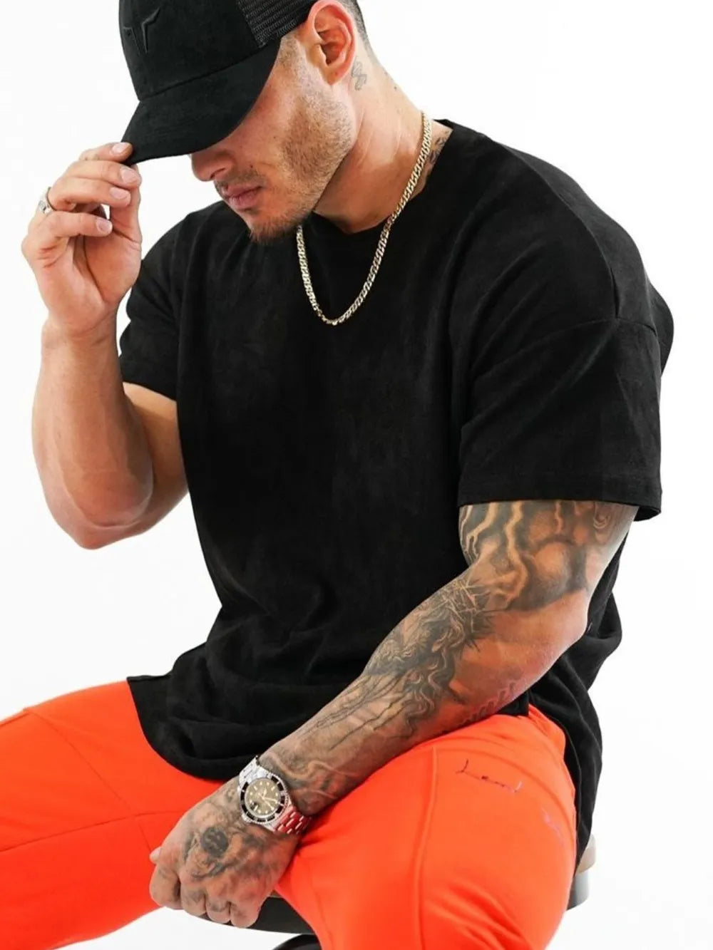Men's Plus Size Round Neck Half Sleeve T-Shirt