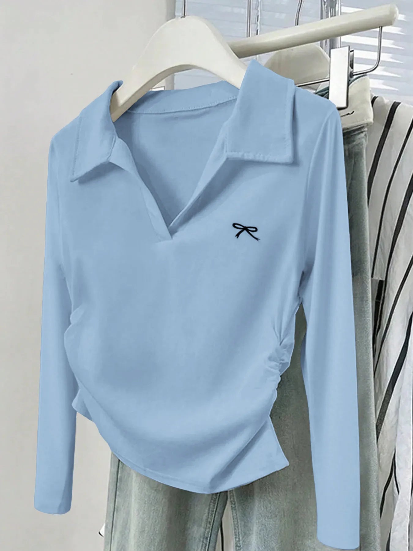 Johnny Collar Long Sleeve T-Shirt