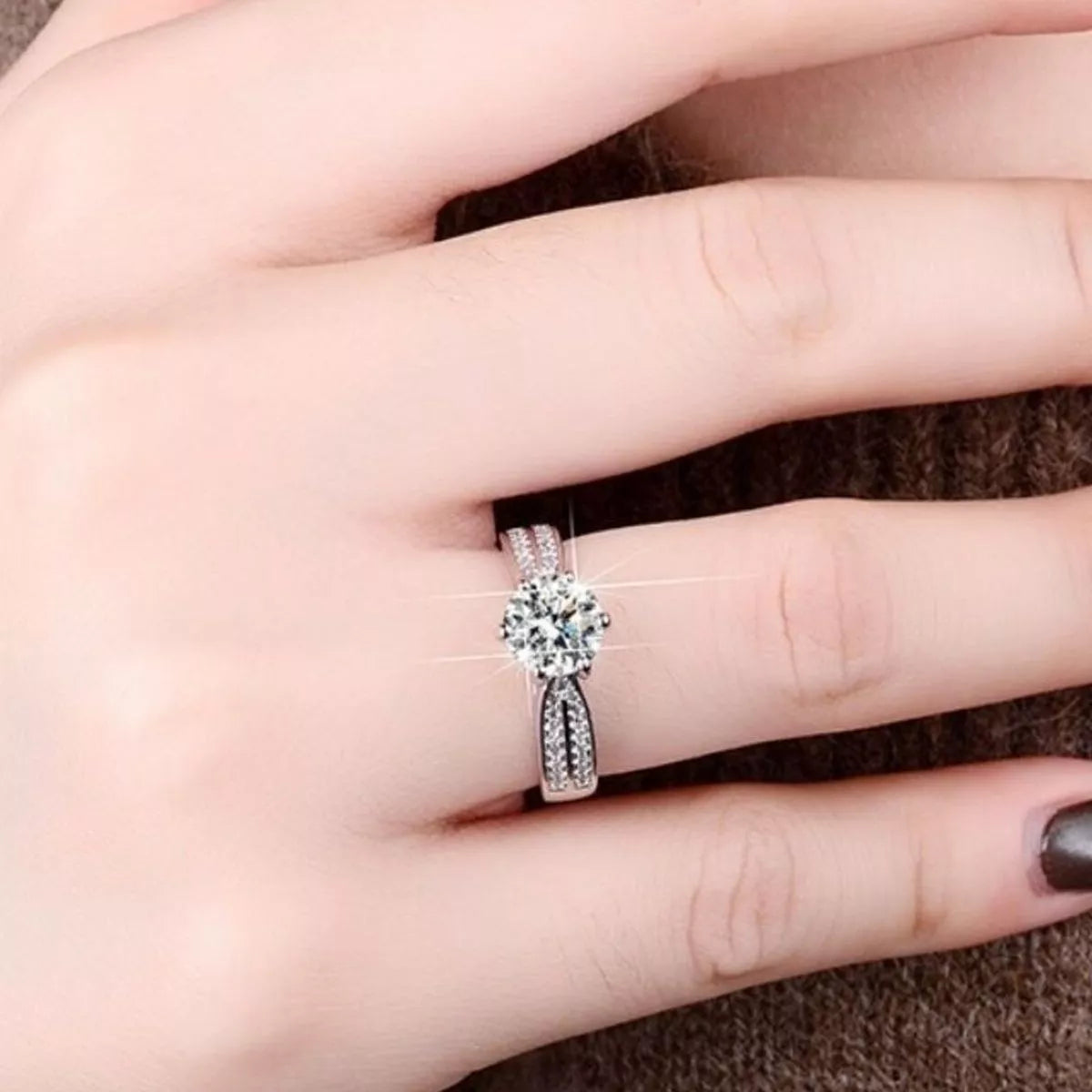 3 Carat 925 Sterling Silver Moissanite Geometric Ring