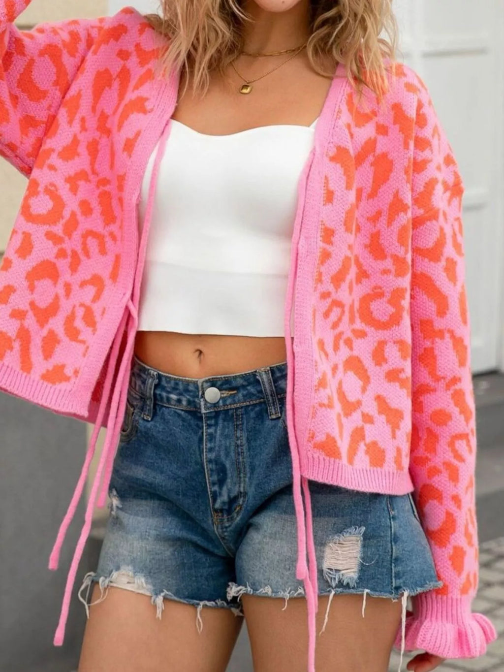 Leopard Tie-Front Cardigan
