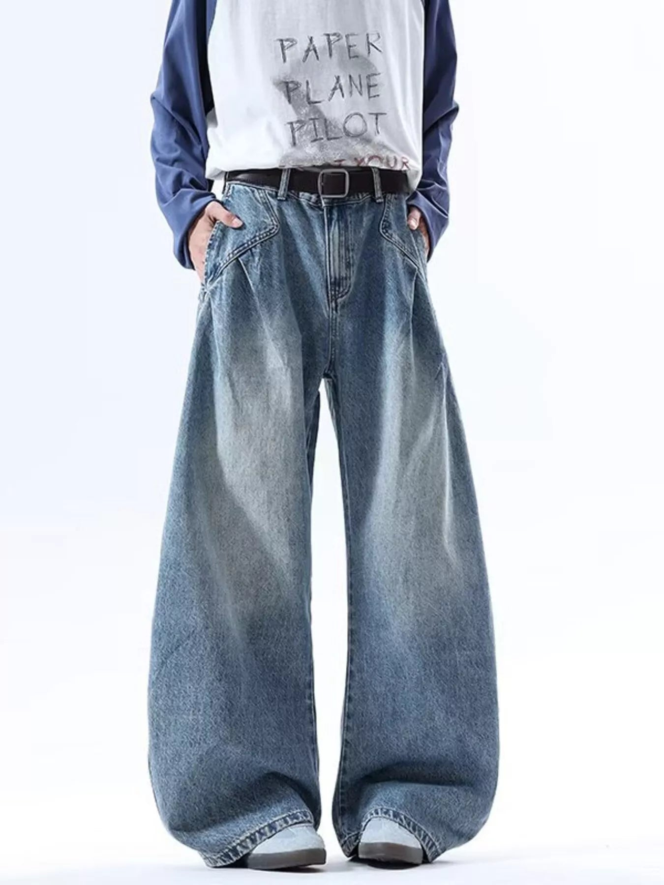 Men's Full Size Wide Leg Jeans Plus Size