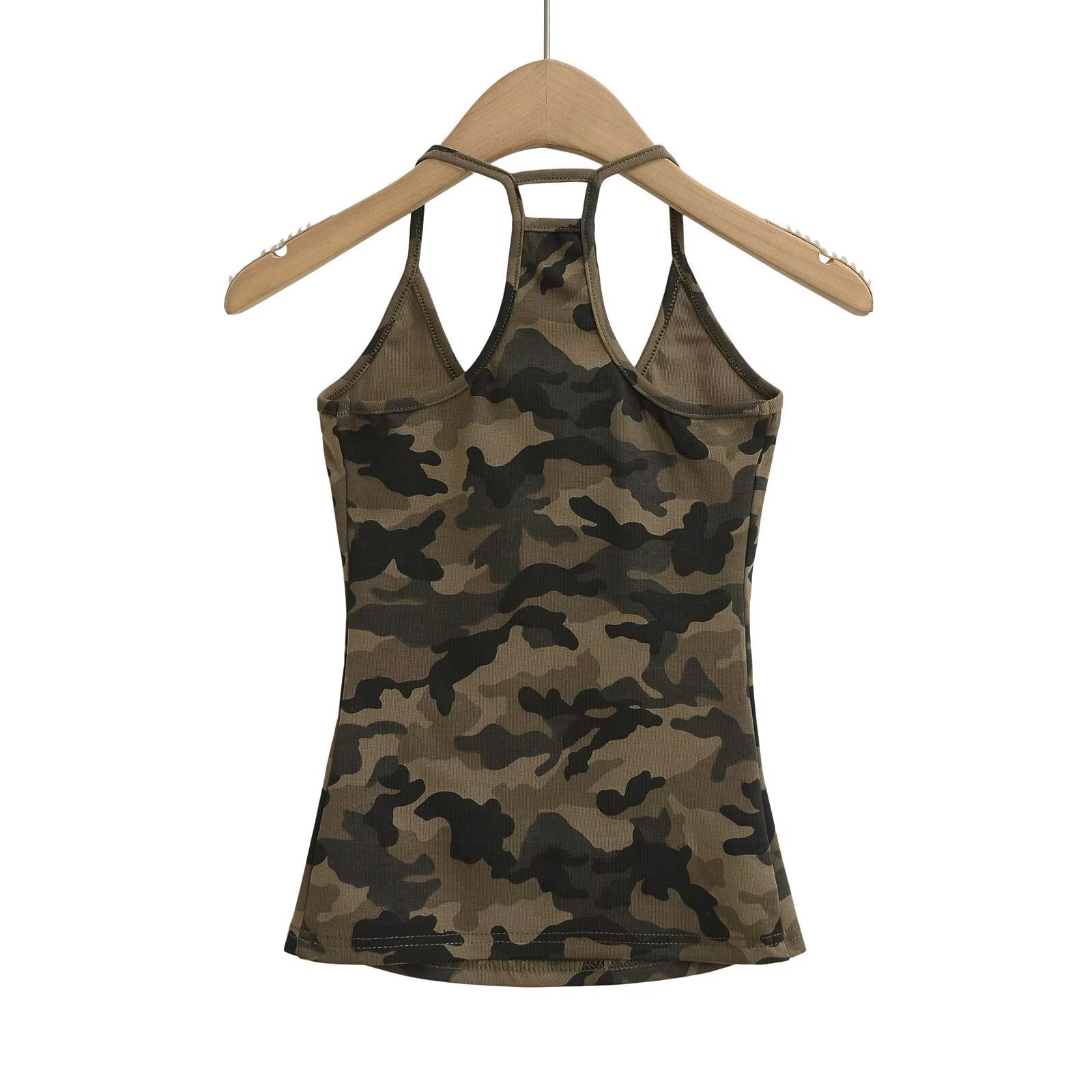 Camouflage neck hanging tank top
